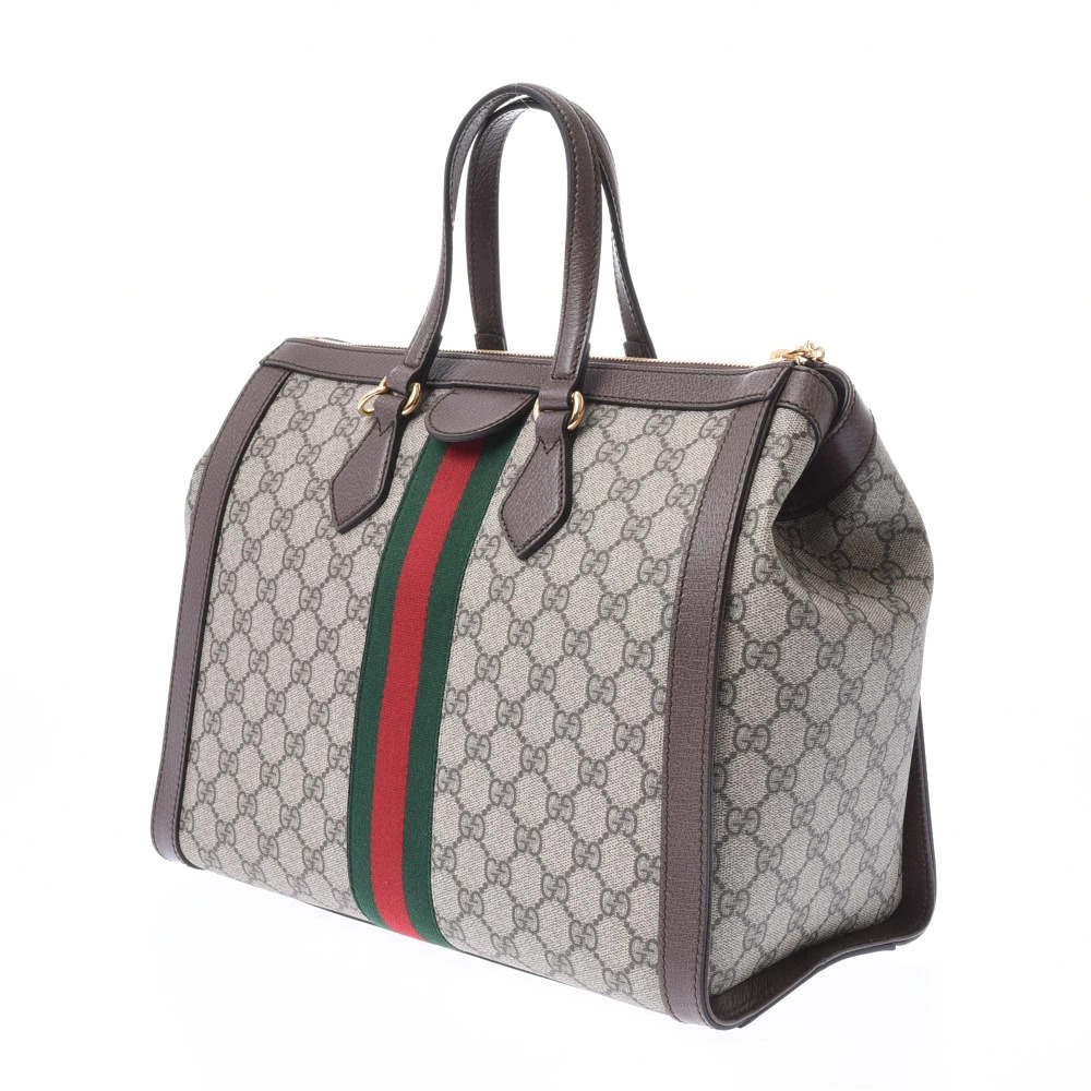 Gucci Supreme Bag Ophidia Leather GG Gray Tote Gray